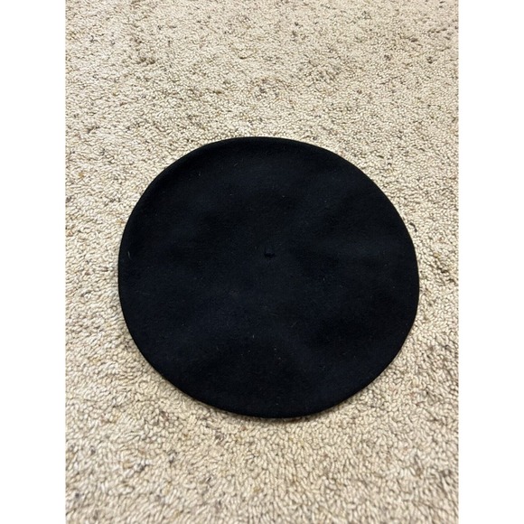 Vtg 1960's French L’AIGLON size XS BERET Beratelo PURE WOOL cap Hat BLACK C24 - Picture 1 of 6